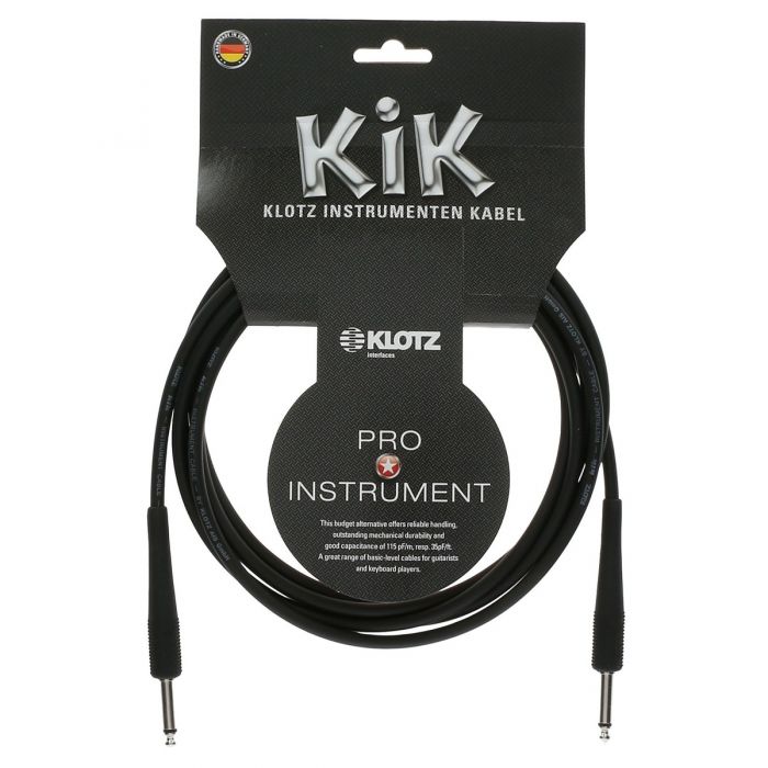 Overview of the Klotz KIK Black Instrument Cable, 9m