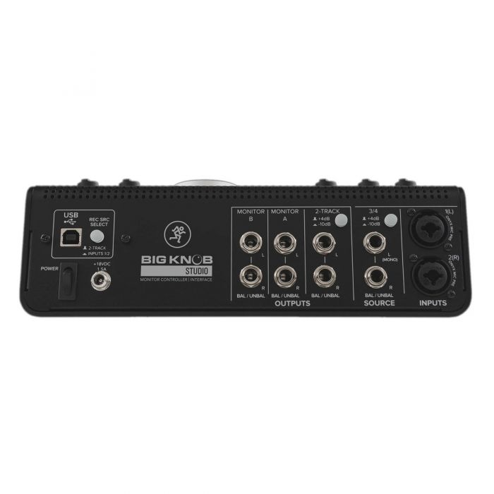 Back view of the Mackie Big Knob Studio Monitor Controller