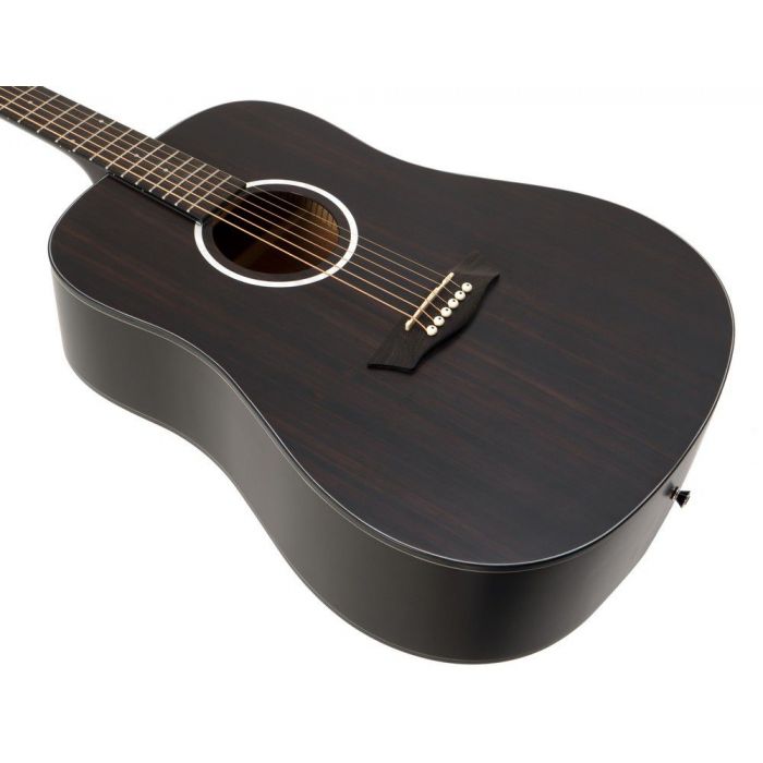 Washburn Deep Forest Ebony D Acoustic Guitar angled view