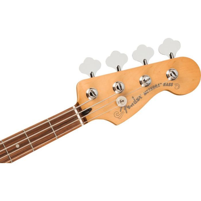 Fender Player Plus Active Meteora Bass PF Tequila Sunrise, headstock front view