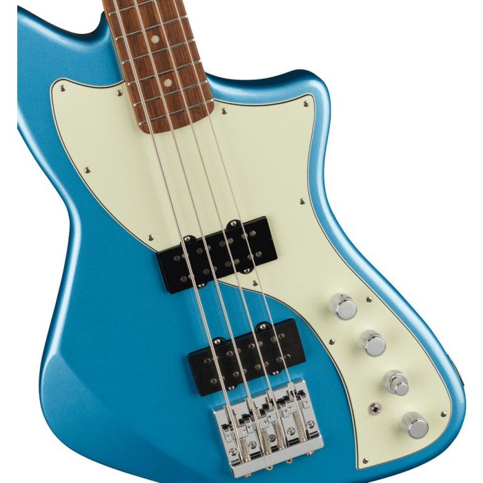 Fender Player Plus Active Meteora Bass PF Opal Spark, body closeup