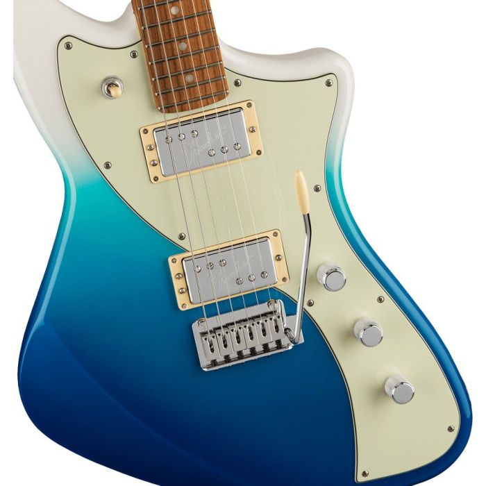 Fender Player Plus Meteora Hh PF Belair Blue, body closeup