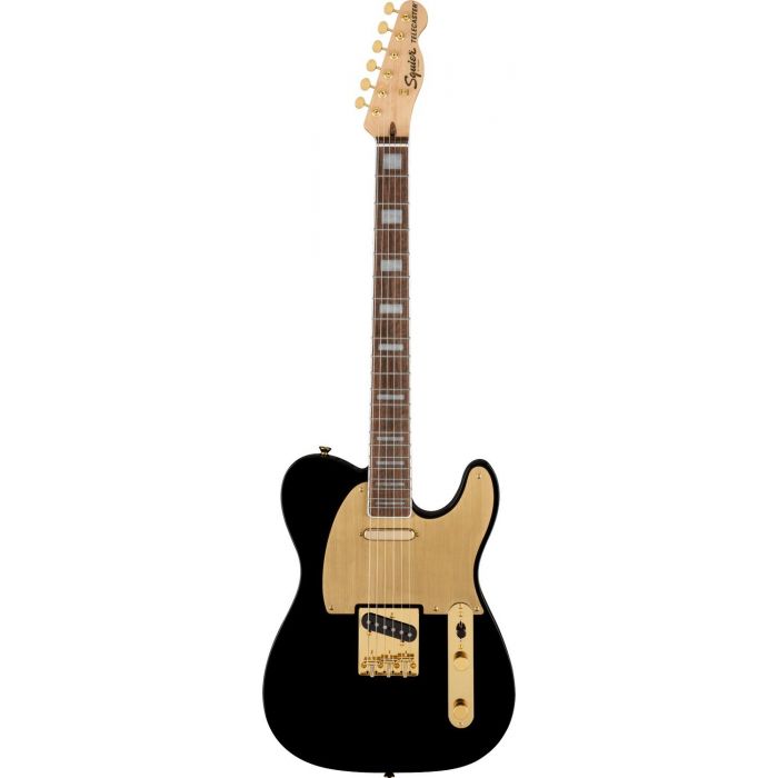 Squier 40th Anniv Telecaster Gold Edition LFB Gold Pickguard Black, front view