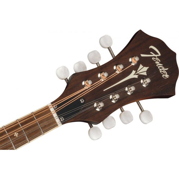 Fender Pm 180e Mandolin WFB Aged Cognac Burst, headstock front view