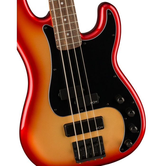 Squier Contemporary Active Precision Bass Ph IL Black PG Sunset Metallic, body closeup
