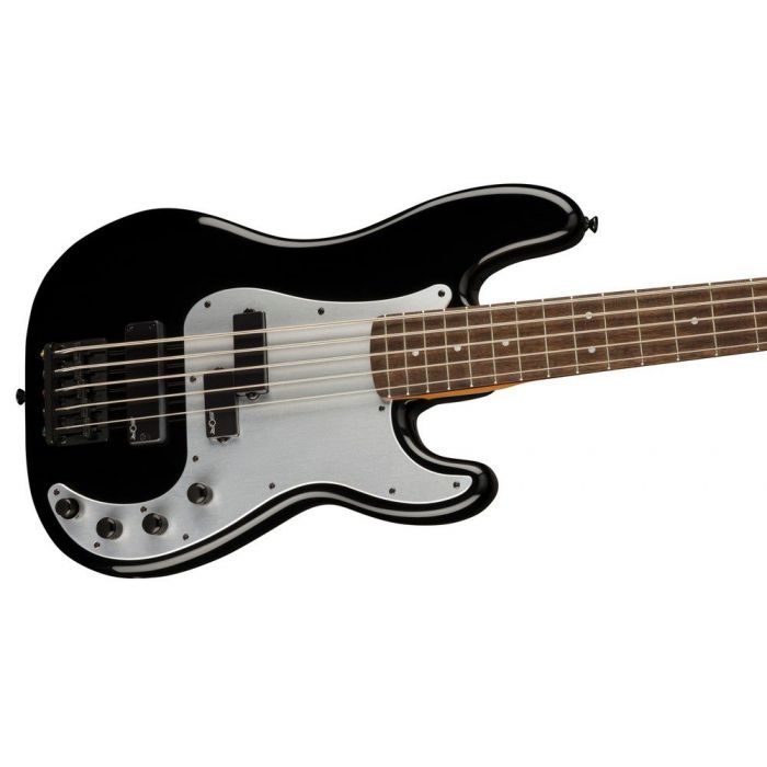 Squier Contemporary Active Precision Bass Ph V IL Silver Anodized PG Black, angled view