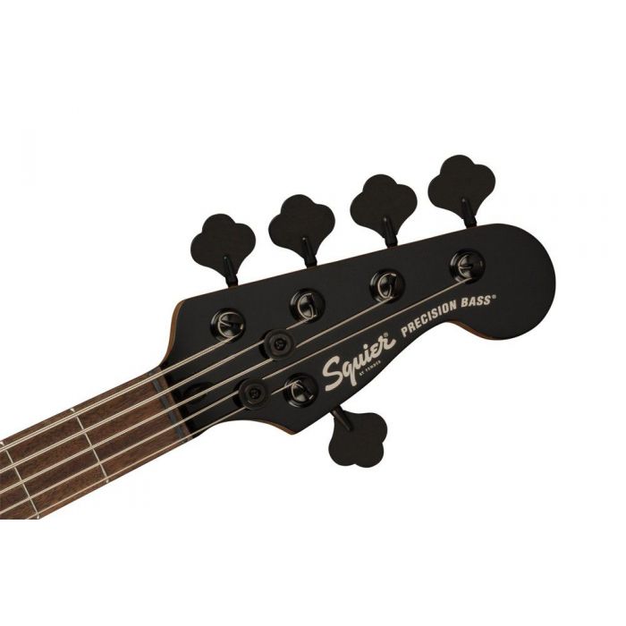 Squier Contemporary Active Precision Bass Ph V IL Silver Anodized PG Black, headstock front view