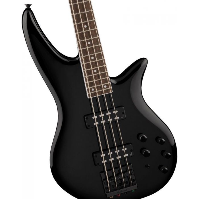 Jackson X-Series Spectra Bass Sbx Iv Laurel FB Gloss Black, body closeup