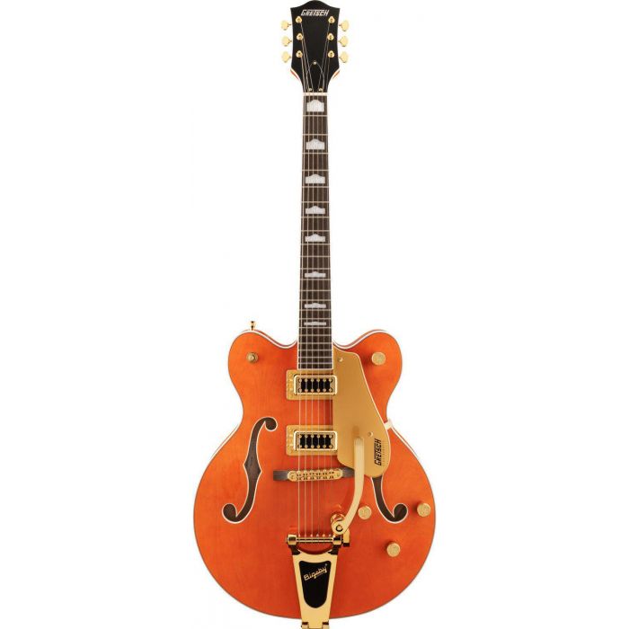 Gretsch G5422tg Electromatic Classic Hollow Body DC Bigsby Orange Stain, front view