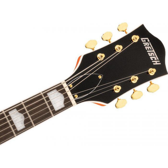 Gretsch G5422tg Electromatic Classic Hollow Body DC Bigsby Orange Stain, headstock front