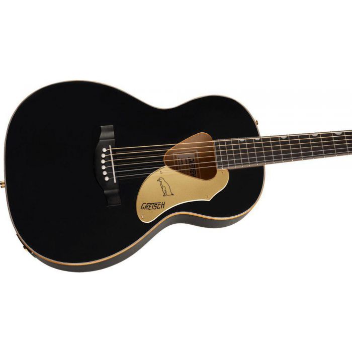 Gretsch G5021e Rancher Penguin Parlor Acoustic Electric Black, angled view