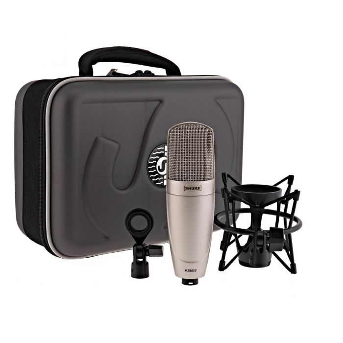 Overview of the Shure KSM32/SL Cardioid Condenser Microphone Champagne Finish with Shock Mount and Bag