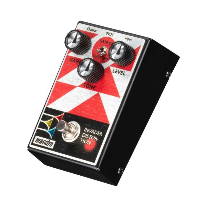 Angled view of the Maestro Invader Distortion Effects Pedal