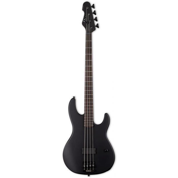 ESP LTD AP-4 Black Metal Electric Bass, Black Satin front view