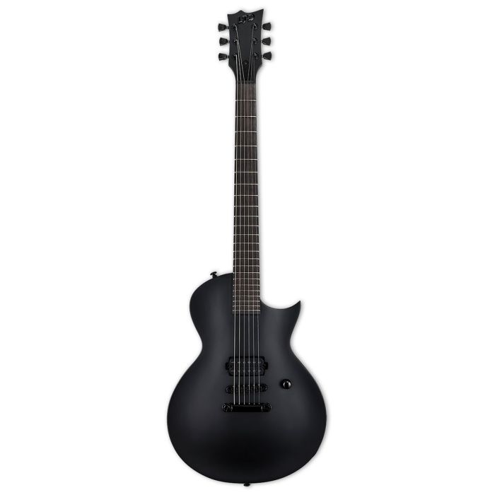 ESP LTD EC Black Metal Electric Guitar, Black Satin front view