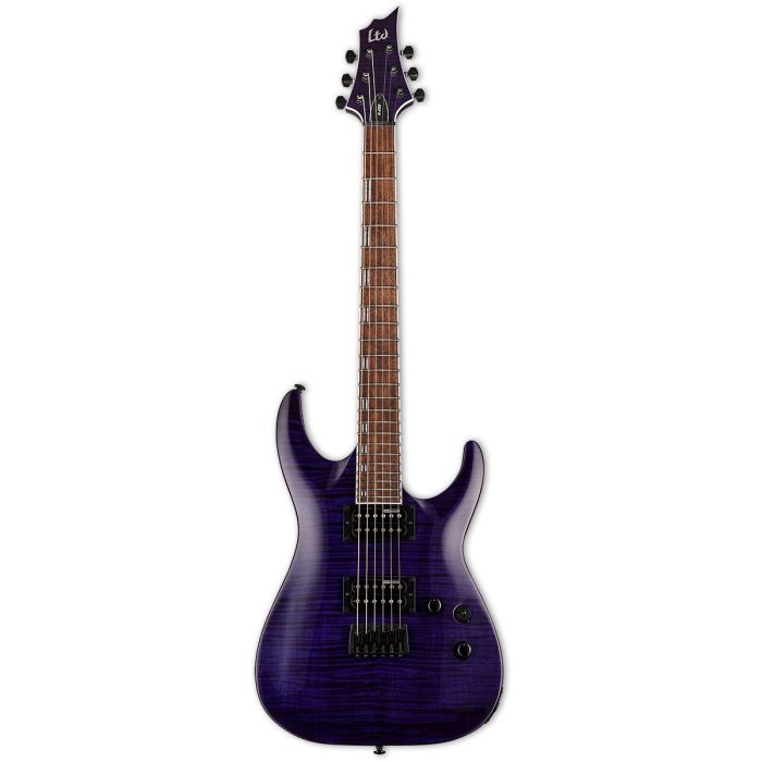 ESP LTD H200 FM Electric Guitar, See Thru Purple front view