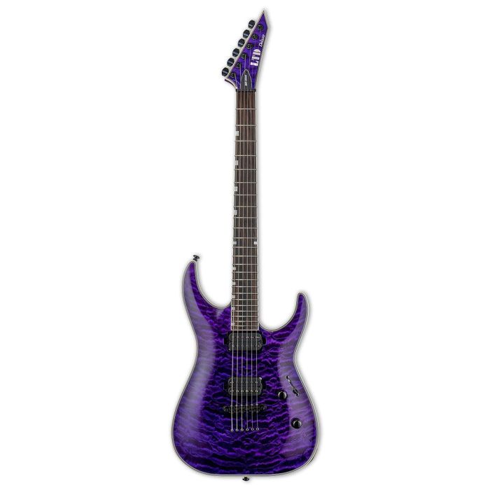 ESP LTD MH-1000NT Electric Guitar, See Thru Purple front view