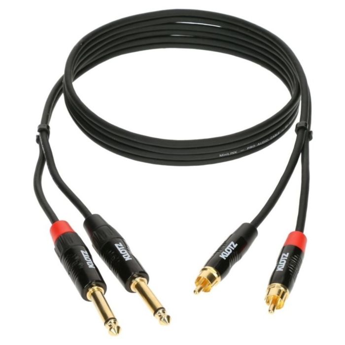 Overview of the Klotz MiniLink Pro RCA 1/4 Jack Cable 90cm