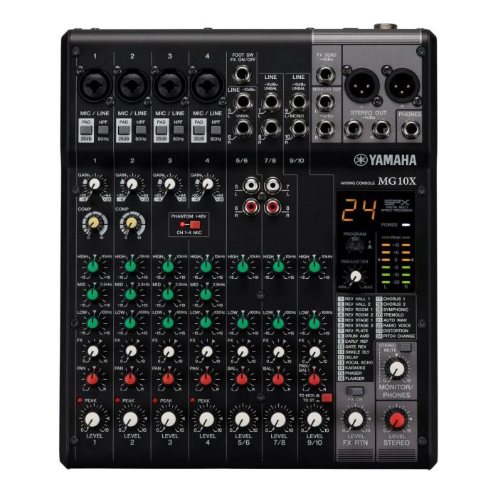 Overview of the Yamaha MG10X CV Mixing Console