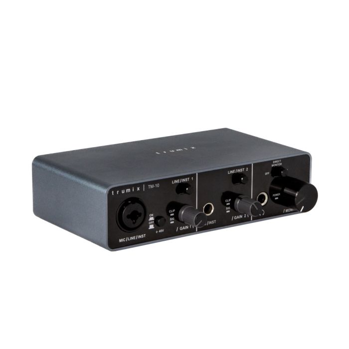 Angled view of the Trumix TM-10 USB Audio Interface