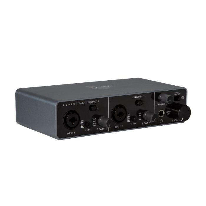 Left angled view of the Trumix TM-12 USB Audio Interface
