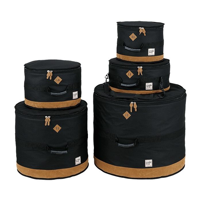 TAMA POWERPAD Designer 5-Piece Drum Bag Set, Black full set