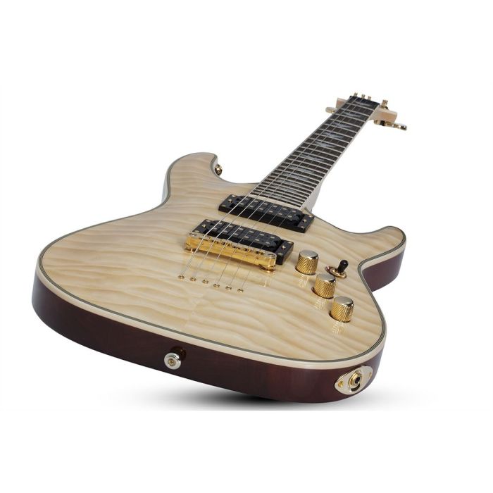 Schecter Omen Extreme-6 Guitar, Gloss Natural angled view