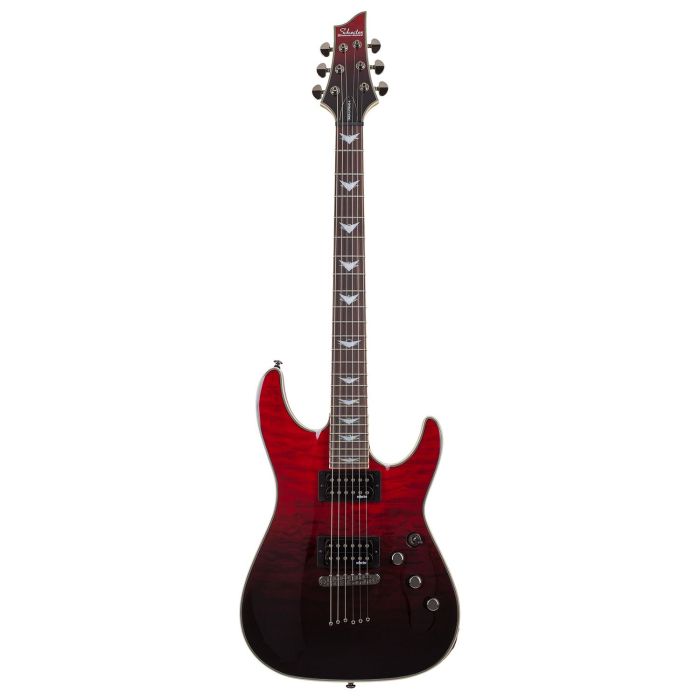 Schecter Omen Extreme-6 Guitar, Bloodburst front view