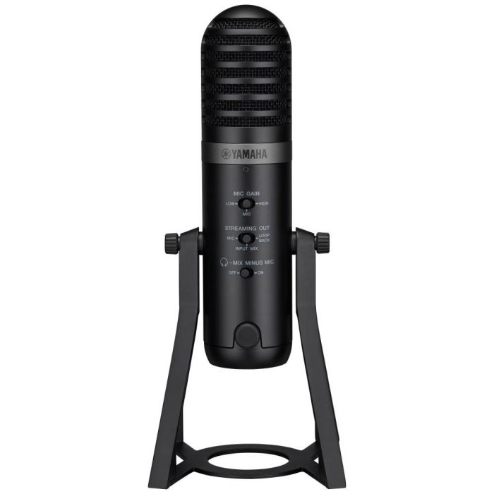 Rear view of the Yamaha AG01 Live Streaming USB Microphone, Black