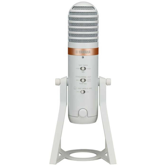 Rear view of the Yamaha AG01 Live Streaming USB Microphone, White