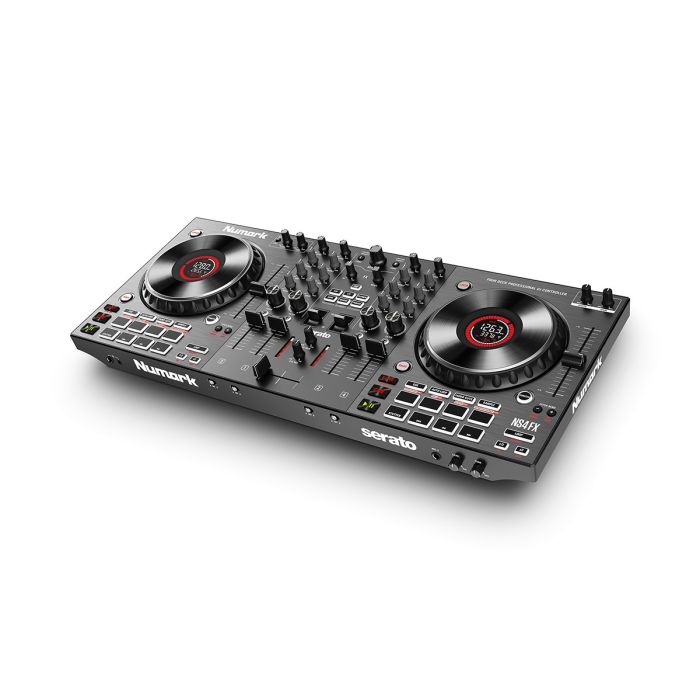 Numark NS4FX Professional 4-Deck DJ Controller front angle