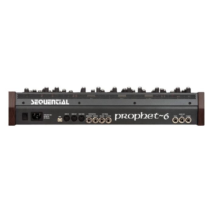 Back view of the Sequential Prophet-6 Analogue Sound Module