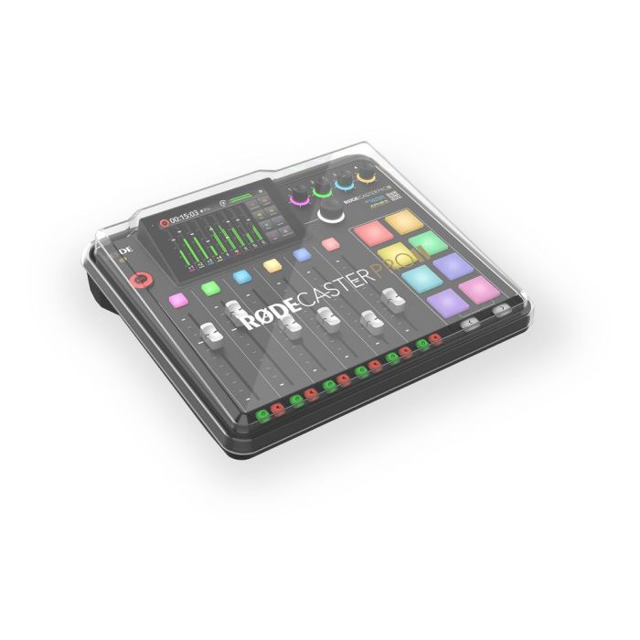 Angled view of the Rode Rodecover II Dustcover for Rodecaster Pro II in use