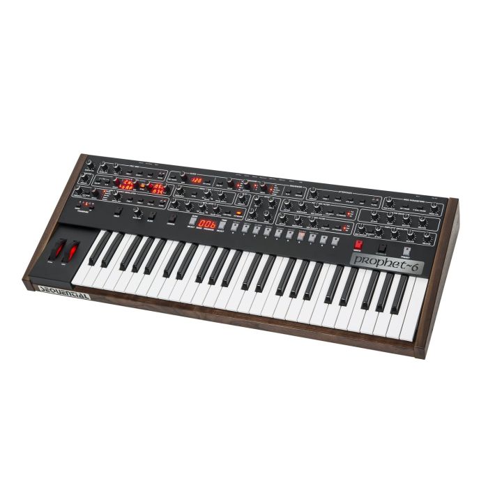 Angled view of the Sequential Prophet 6 Synthesizer Keyboard