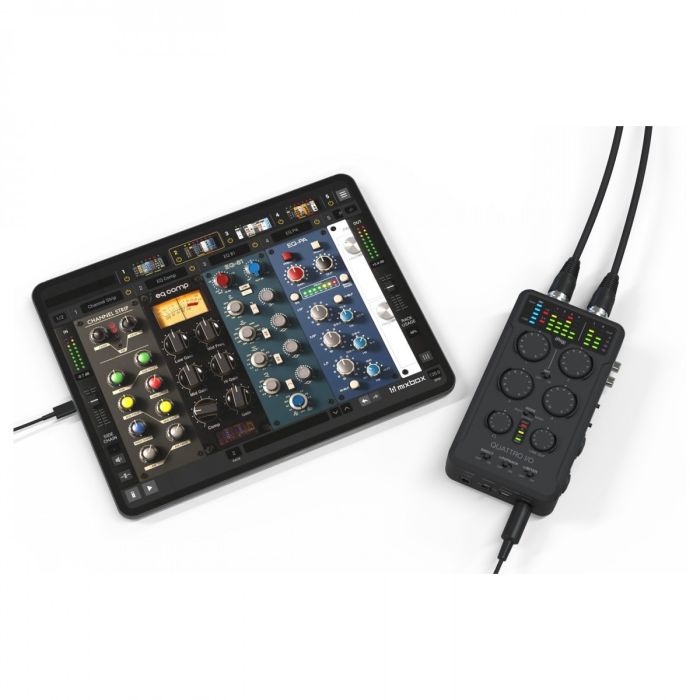 View of the IK Multimedia iRig Pro Quattro I/O in use