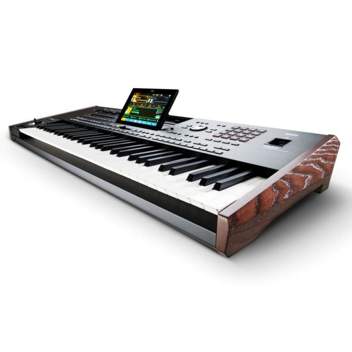 Angled view of the Korg Pa5X-61 61 Note Arranger Workstation