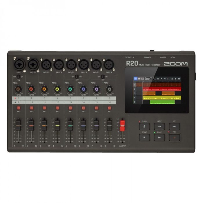 Main view of the Zoom R20 Multi Track Recorder