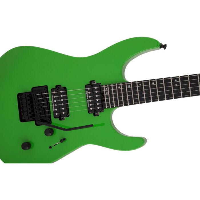 Jackson Pro Dinky DK2 Guitar, Slime Green body closeup