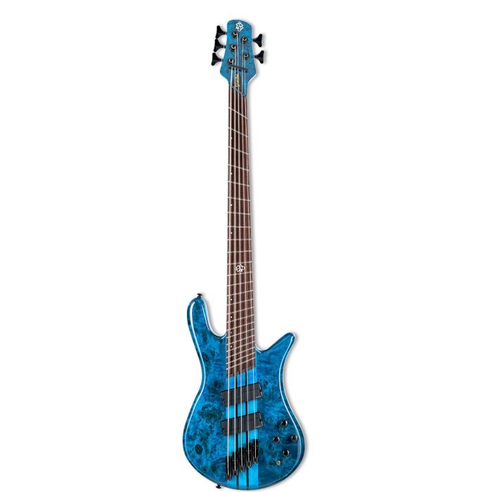 Spector NS Dimension 5-String MS Bass, Black and Blue front view