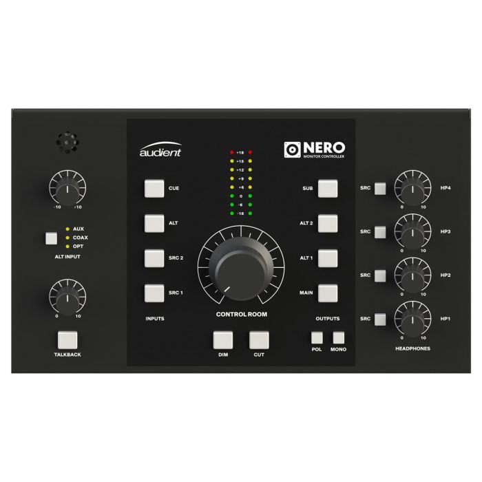 Main view of the Audient Nero Monitor Controller