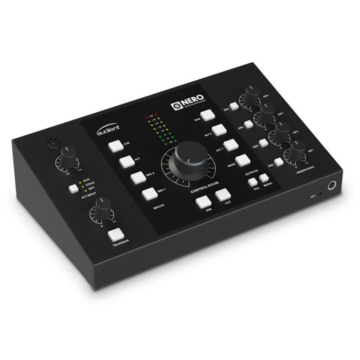 Angled view of the Audient Nero Monitor Controller