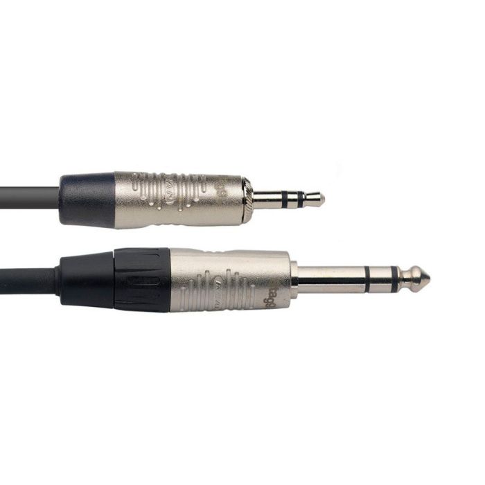 Stagg NAC1MPSPSR 1m Mini Jack to 1/4 Jack Audio Cable closeup