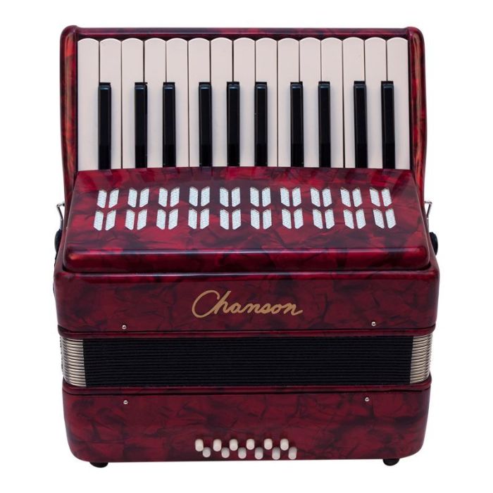 Overview of the Chanson Piano Accordion 12 Bass Red