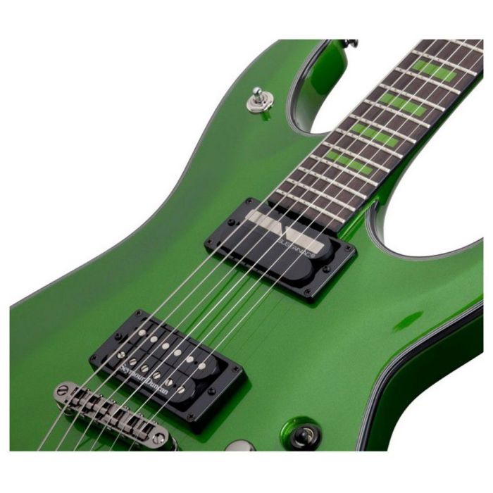 Schecter Kenny Hickey C-1 EX S Steele Green pickups closeup