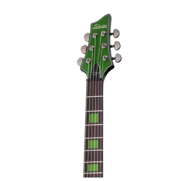 Schecter Kenny Hickey C-1 EX S Steele Green headstock and neck