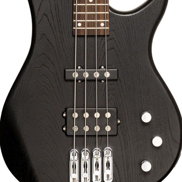Stagg SBF-40 Fusion 3/4-Size Electric Bass, Black body closeup