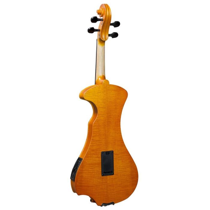 Hidersine Electric Violin Outfit Flamed Maple Amber, rear view
