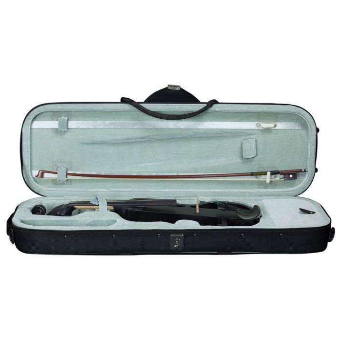 Hidersine Electric Violin Outfit Black, with open case