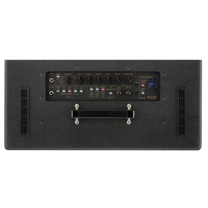 Control panel view of a Vox Valvetronix VT100X Modellng Amp