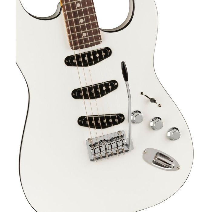 Fender Aerodyne Special Stratocaster Bright White, body closeup